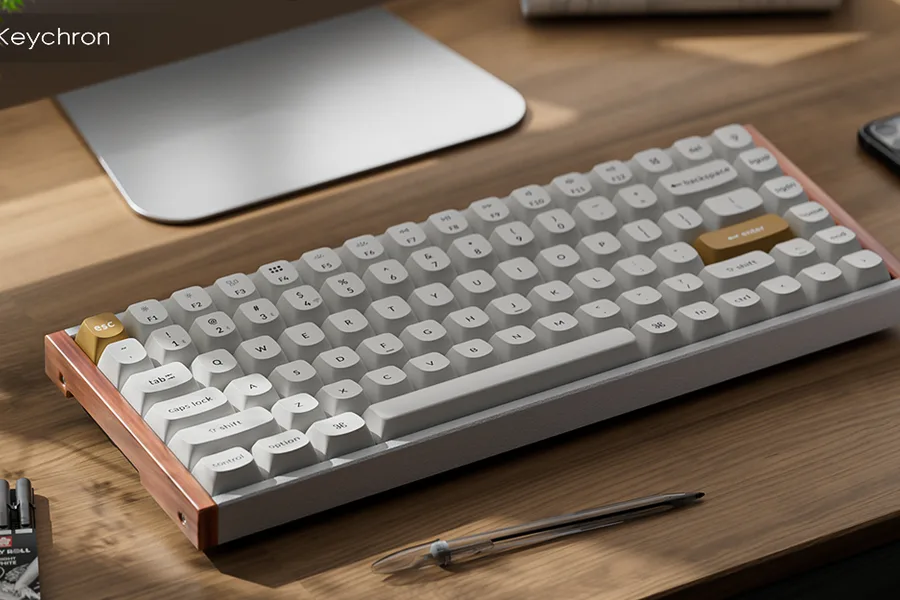 Close-up of mechanical switches and keycaps