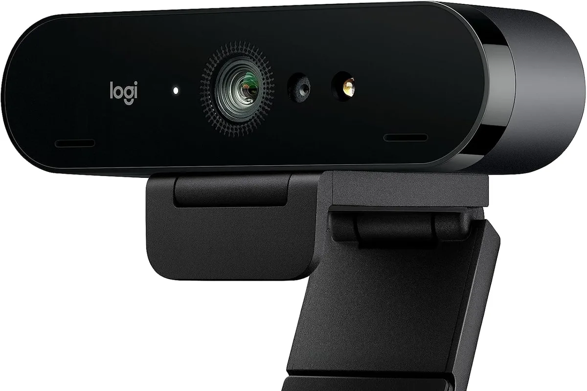 A webcam mounted on top of a monitor